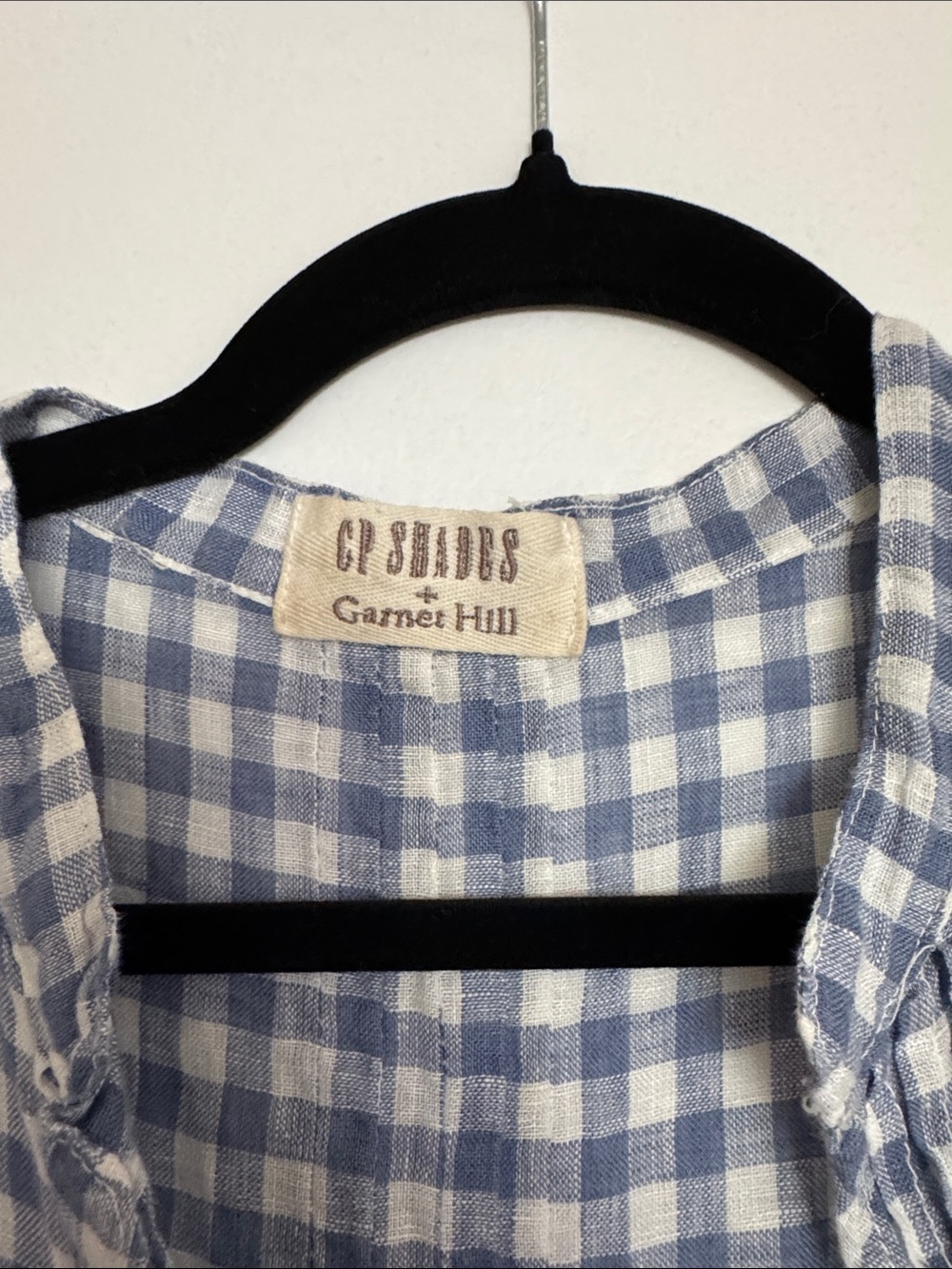 CP Shades Blue and White Gingham Cap-Sleeve Tunic - Picture 3 of 3